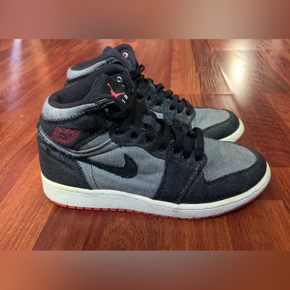 Vintage Kid’s Air Jordan 1 High Denim Sneakers